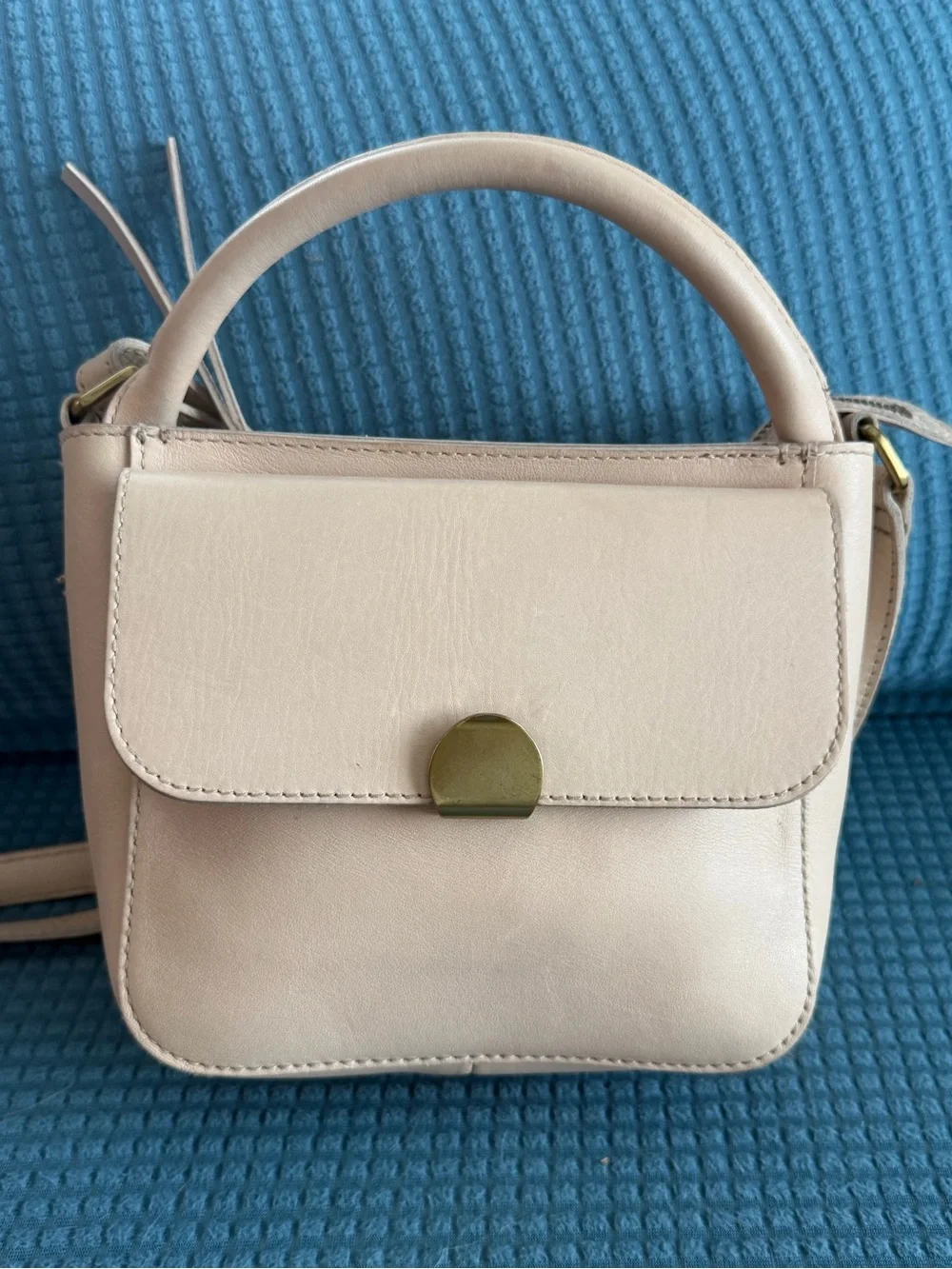 Madewell Cream Mini Top-Handle Crossbody